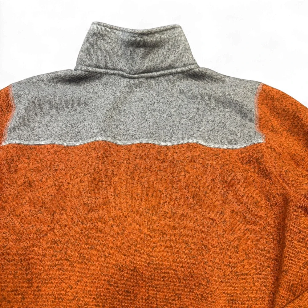 The North Face Mens Gordon Lyons Quarter Zip Fleece‎ Pullover Orange Gray M